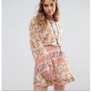 Free People Cut Away Silver Sun Print Dress